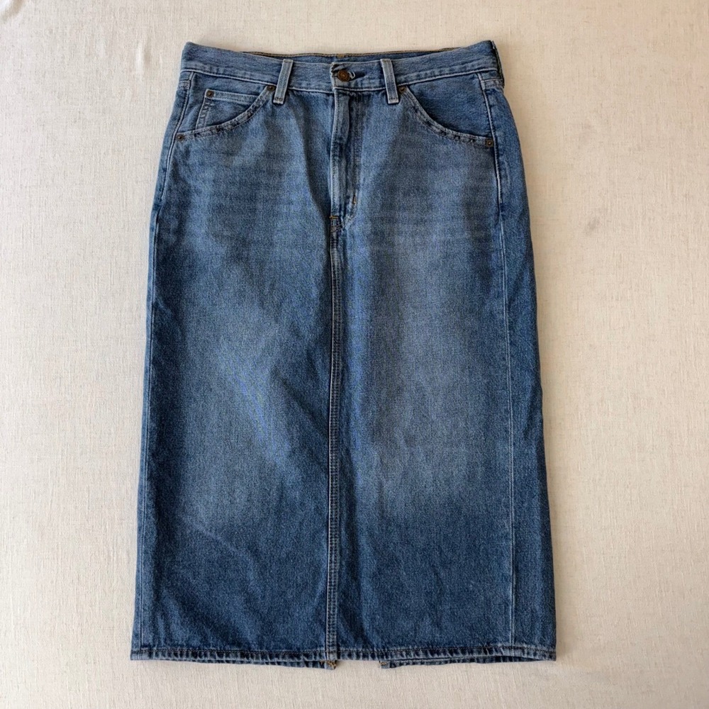 Levi's Denim Midi Skirt Womens 29 Blue Western Cowgirl Y2K County concert